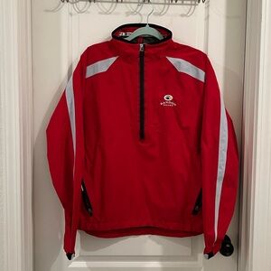 Red Bandon dunes rain coat